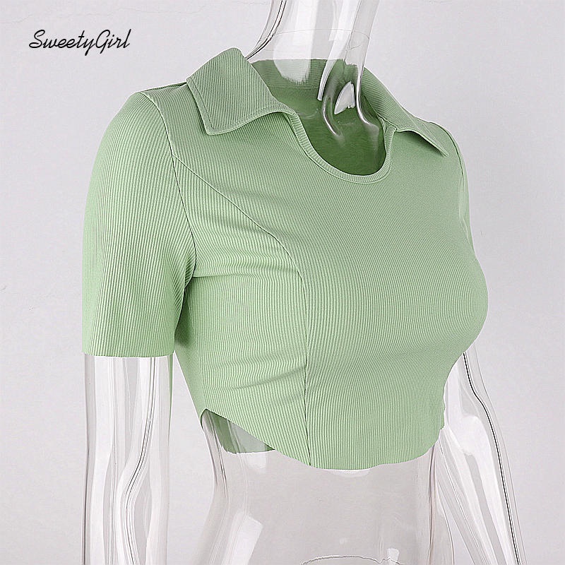 Áo Thun Ngắn Tay Cổ Chữ U Màu Trơn Chiết Eo Thời Trang Cho Nữ 2022