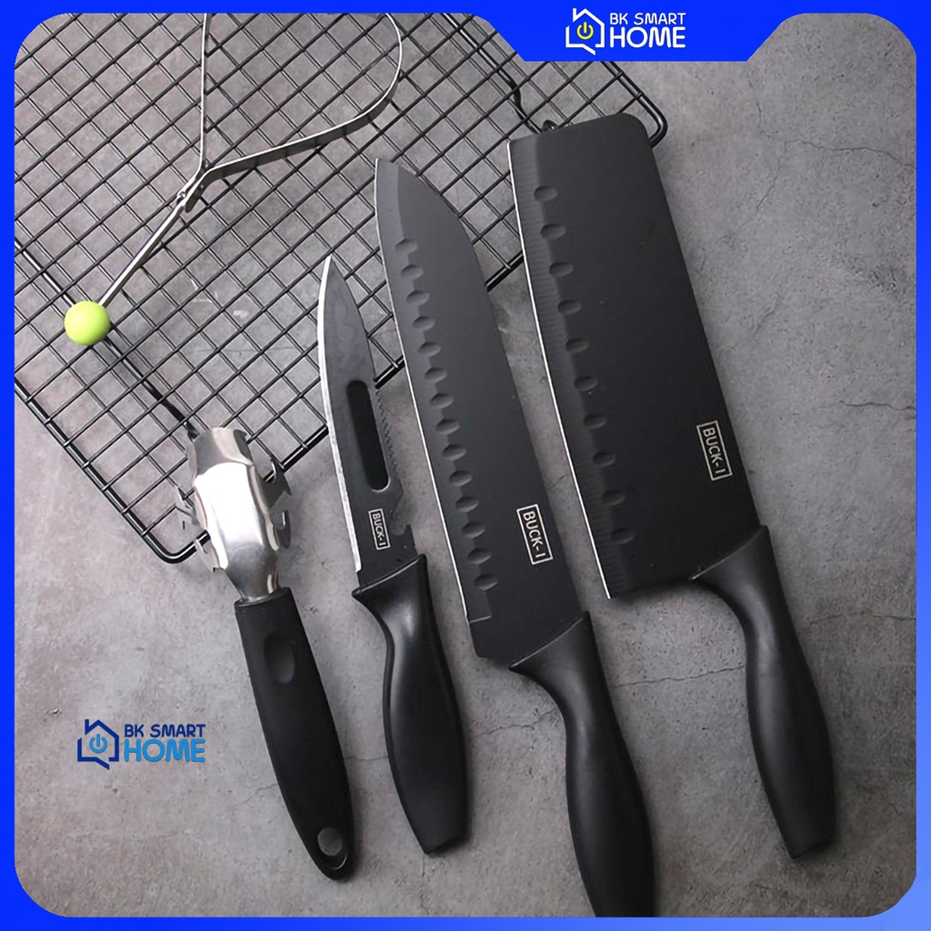 Bộ Dao Nhà Bếp 4 món Làm từ Thép Không gỉ cao cấp (Dao thái thịt hãng Buck - T)