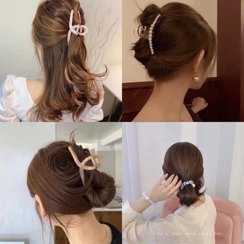 Set 5 Món Kẹp tóc Đính Đá Kèm Túi Zip - Bobu shop - Phụ kiện tóc nữ - hàng đẹp kiểu dáng hàn quốc hot 2021