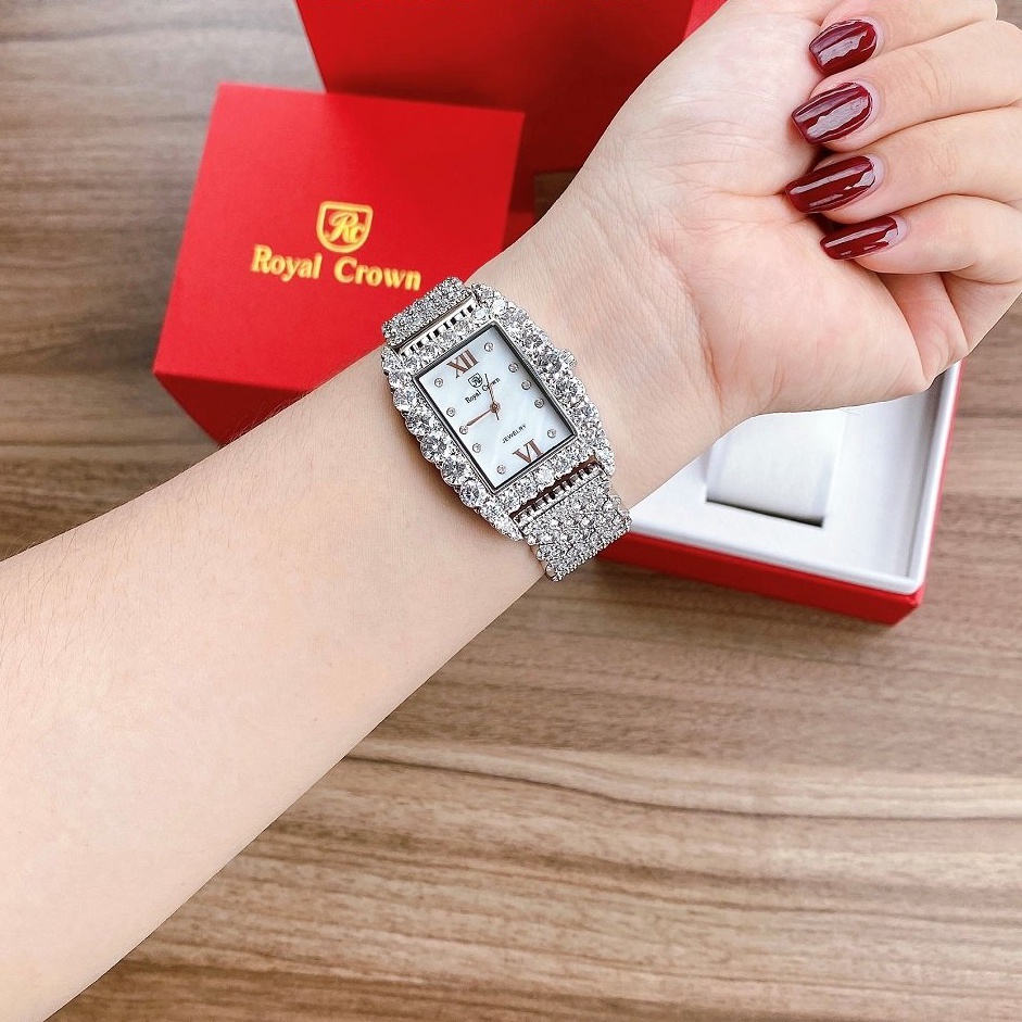 Đồng hồ nữ đính đá chính hãng Royal Crown 6111 lấp lánh sang trọng