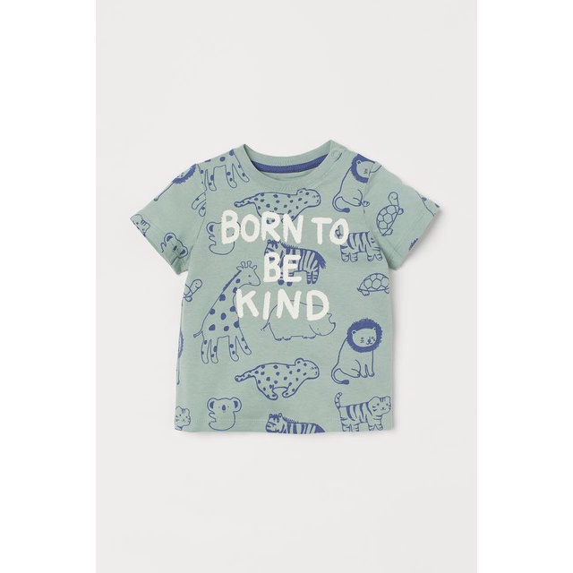 Áo phông cộc tay họa tiết cho bé HM US/UK/ES size từ 4-6m đến 3-4y