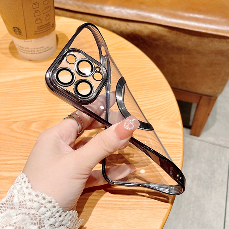 Ốp Điện Thoại iPhone 14 plus 11 12 13 Pro Max case ốp lưng điện thoại iphone 14 promax Dẻo Tráng Gương Trong Suốt Kèm Khung Bảo Vệ Camera Sang Trọng Cho