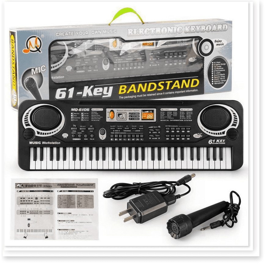 Đàn Piano Electronic Keyboard 61 Phím Kèm Mic Cho Bé