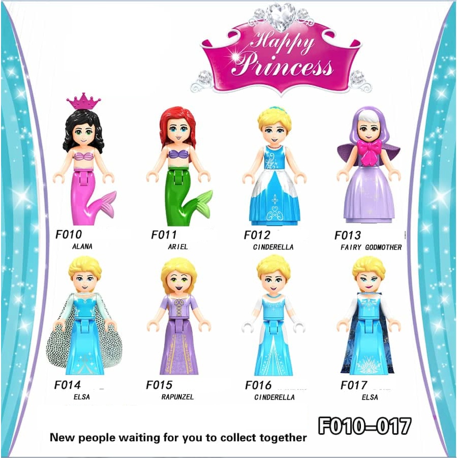 Minifigures Các Nhân Vật Trong Phim Hoạt Hình Công Chúa Hạnh Phúc Happy Princess F010 - F017