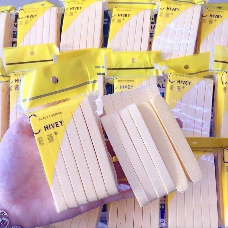 Bông rửa mặt dạng que nén khô Hivey Bịch 12 miếng Nhật Bản