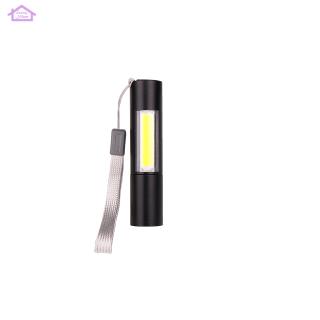 [FL] LED XPE+ COB Mini USB Rechargeable Flashlight with Hanging Rope