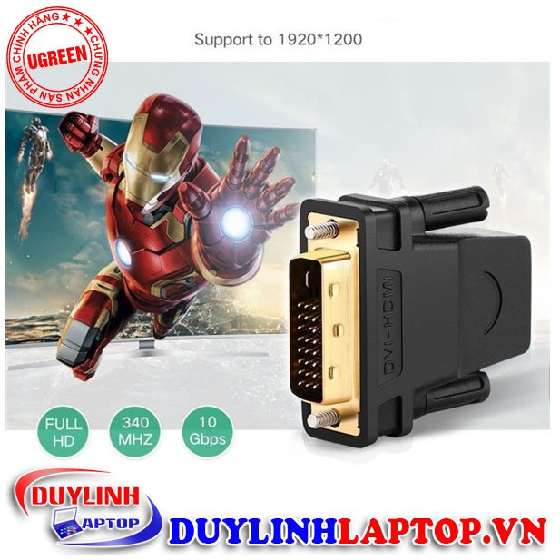 Đầu chuyển đổi DVI 24+1 to HDMI cao cấp chính hãng UGREEN 20124 - Đầu chuyển DVI 24+1 to HDMI chất lượng cao