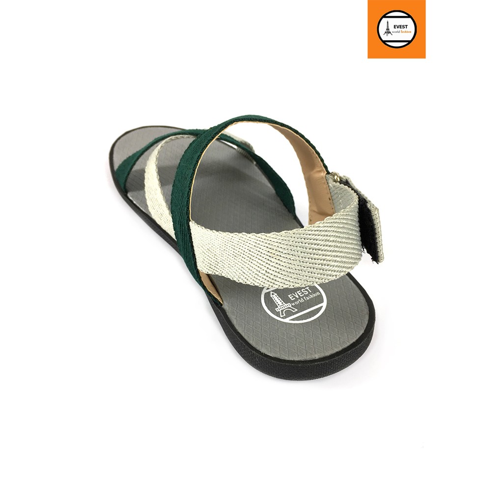 Giày sandal quai chéo phối màu trẻ trung Evest A249