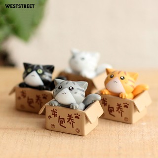 Mô Hình Chú Mèo Trong Hộp Mini Dễ Thương Dùng Để Trang Trí Nhà Cửa Tiện Dụng