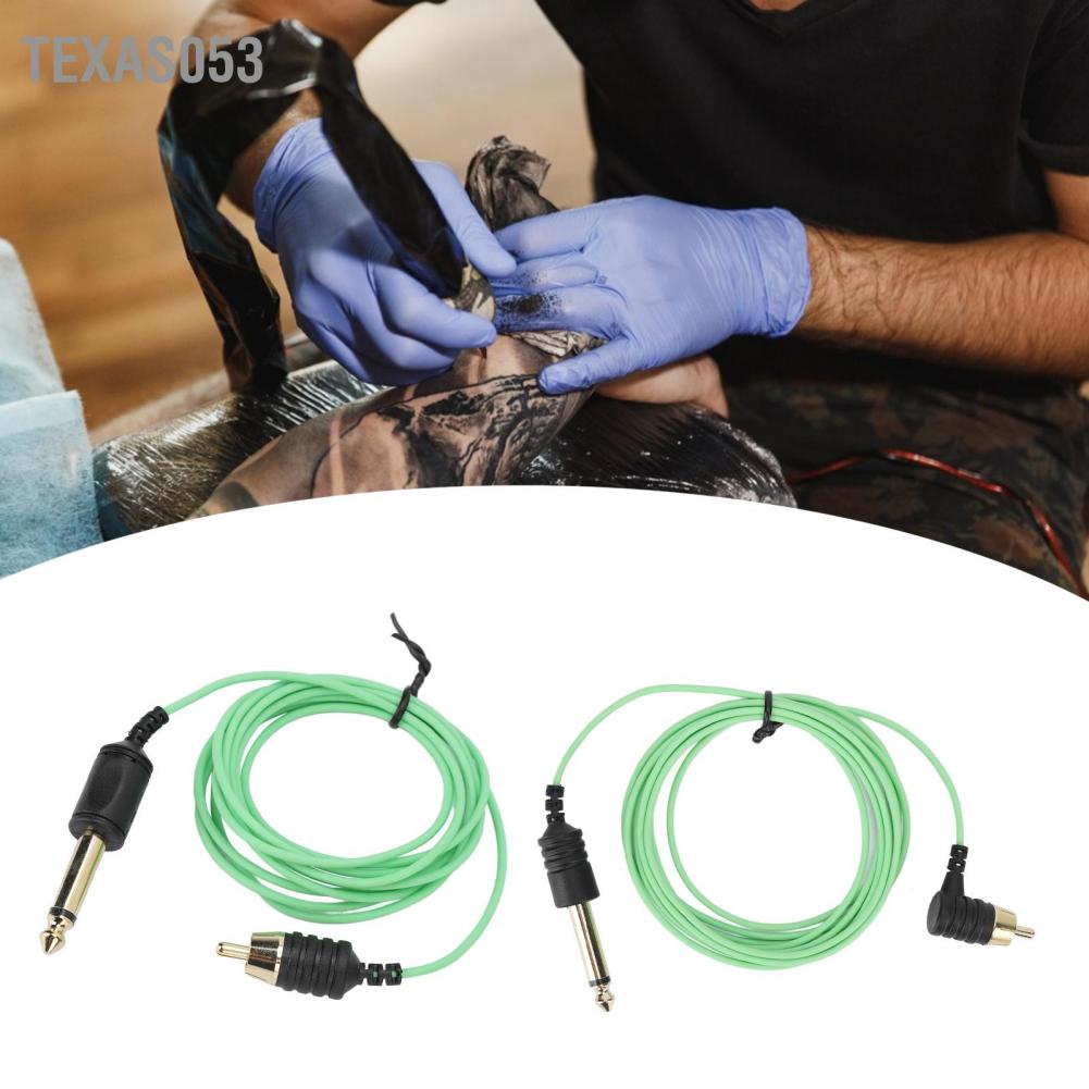 Hàng HOT Dây cáp máy hình xăm RCA chuyên nghiệ Truyền tốt Kết nối chặt chẽ Màu xanh lá cây Chiều dài 2.13m【Texas053】