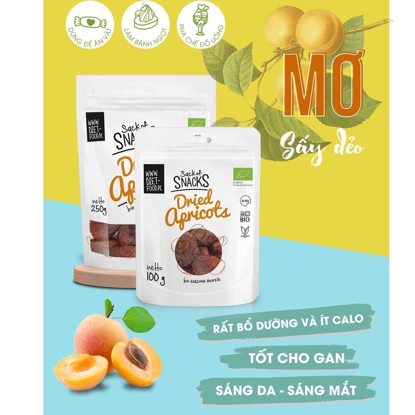 Mơ khô hữu cơ 250g Diet Food Organic Dried Apricots