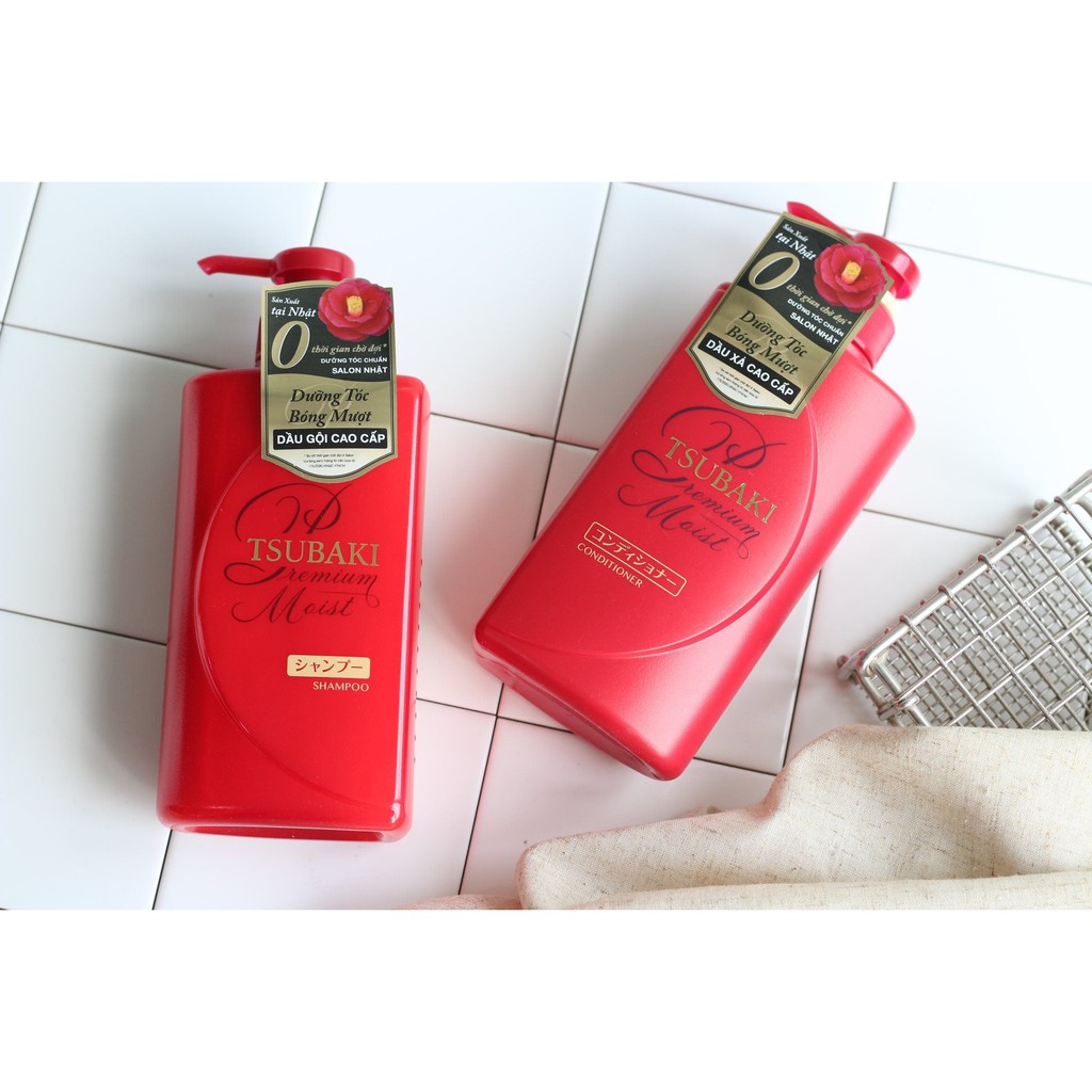 SET DẦU GỘI & XẢ TSUBAKI PREMIUM Cao Cấp Nhật Bản đỏ