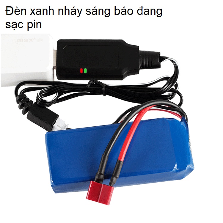 Cáp sạc pin 2S 7.4v 800mah cổng nối XH3P cho xe mô hình điều khiển từ xa