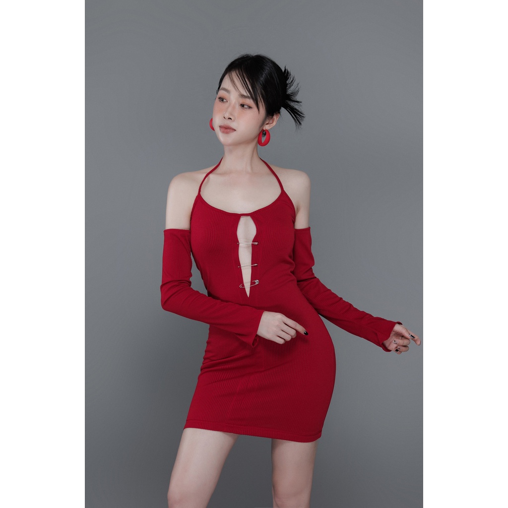 Đầm Váy Body Cá Tính Khoét Ngực - Thun Tay Dài Cut Out Độc Đáo Form Ôm Cơ Thể, Mã SS13 - Thiết Kế Độc Quyền Bởi Seeshe