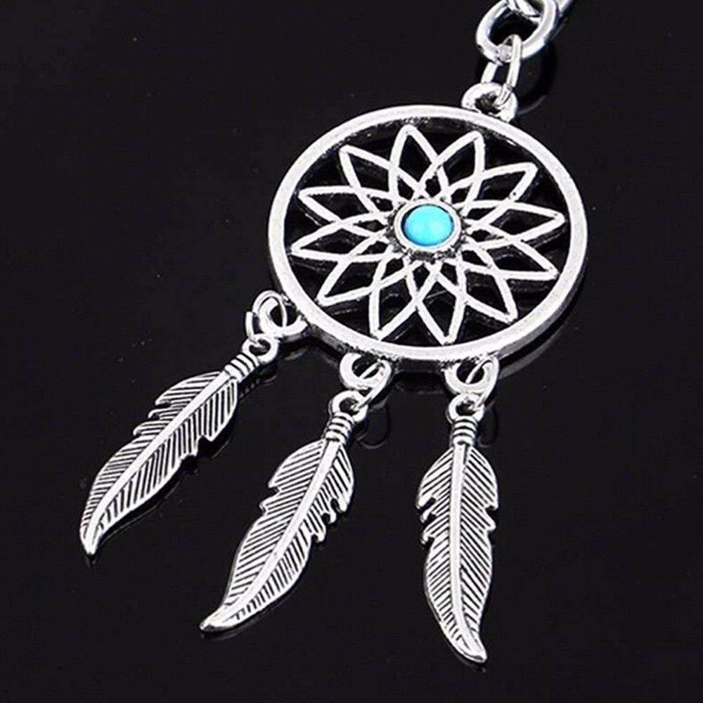 Móc khóa hình Dreamcatcher phối lông vũ phong cách cổ điển