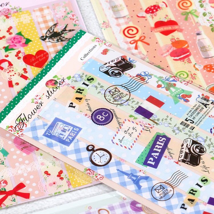 Bộ 2 miếng sticker Vintage trang trí sổ tay (ST02)