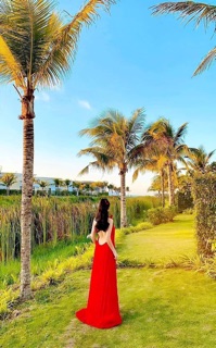 Đầm maxi dập ly hở lưng 3 màu