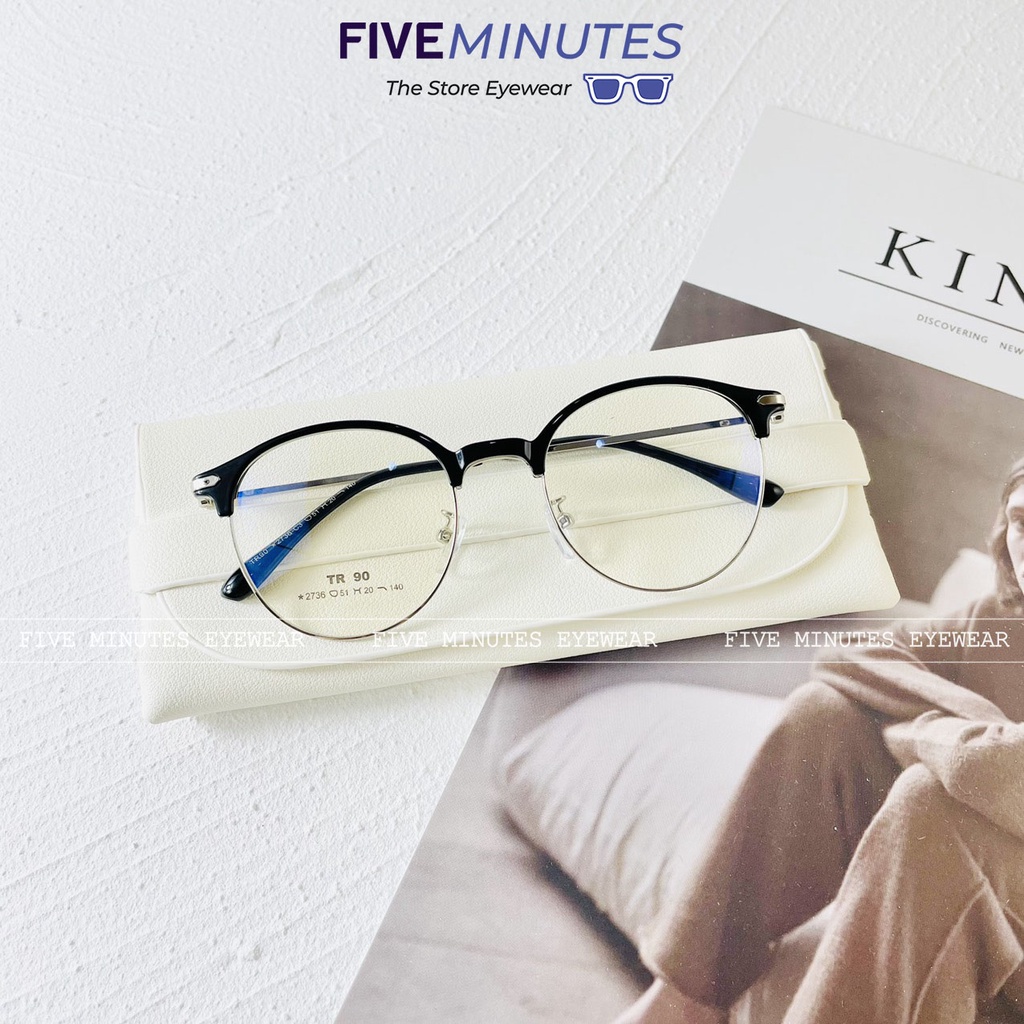 Gọng kính cận nữ, kim loại mảnh kết hợp nhựa dẻo Lami 2736 Five Minutes