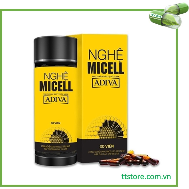 🌟[Chính Hãng] [Date mới nhất] Nghệ Micell Adiva - Nghệ viên uống Nano curcumin [Adiva collagen, micel, micelle]