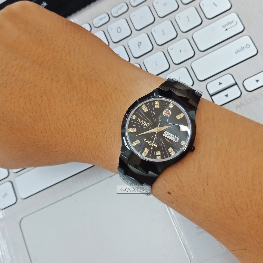 [TẶNG VÍ DA NAM] Đồng hồ RADO nam RA43 NA, chất liệu dây đá ceramic nguyên khối, mặt kính saphire chống trầy | BigBuy360 - bigbuy360.vn
