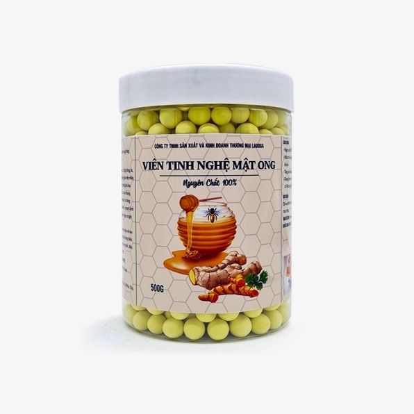 Viên Tinh bột nghệ mật ong LADOGA đóng hộp 500g