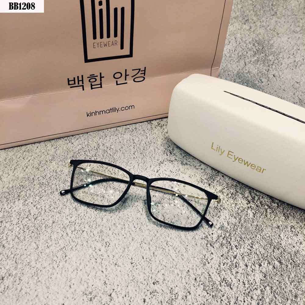 Gọng kính nam nữ Lilyeyewear mắt vuông càng kim loại thanh mảnh nhẹ nhàng 1208 | BigBuy360 - bigbuy360.vn