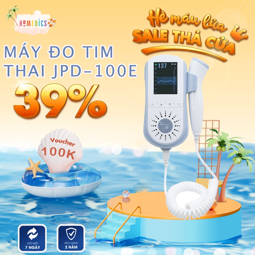 Máy đo tim thai cá nhân Jumper JPD-100E NHẬP KHẨU CHÍNH HÃNG TỪ JUMPER BẢO HÀNH [ 2 NĂM ]