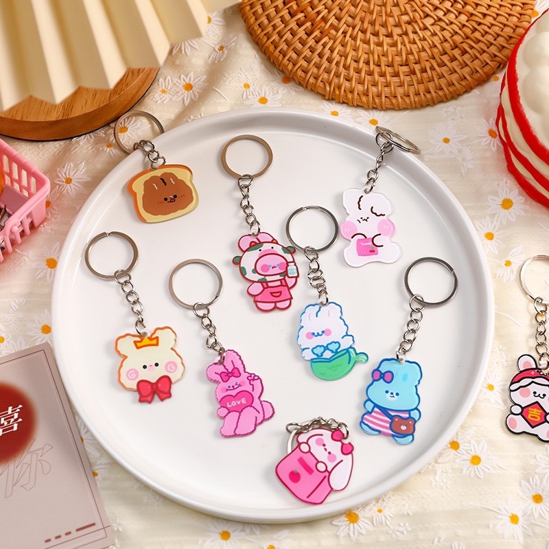 [Có sẵn] MÓC KHÓA THỎ CHẤT LIỆU SILICON NHỎ GỌN DỄ THƯƠNG - DÀNH CHO MỌI LỨA TUỔI