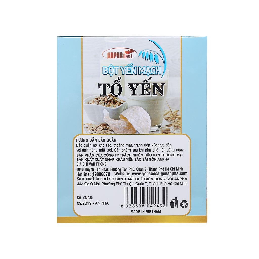 Bột yến mạch tổ yến Anpha hộp 200g