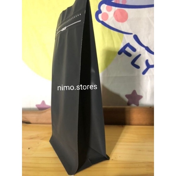 Sỉ 1kg Túi zip zipper 8 CẠNH Đen Trắng đựng cafe KHÔNG VAN