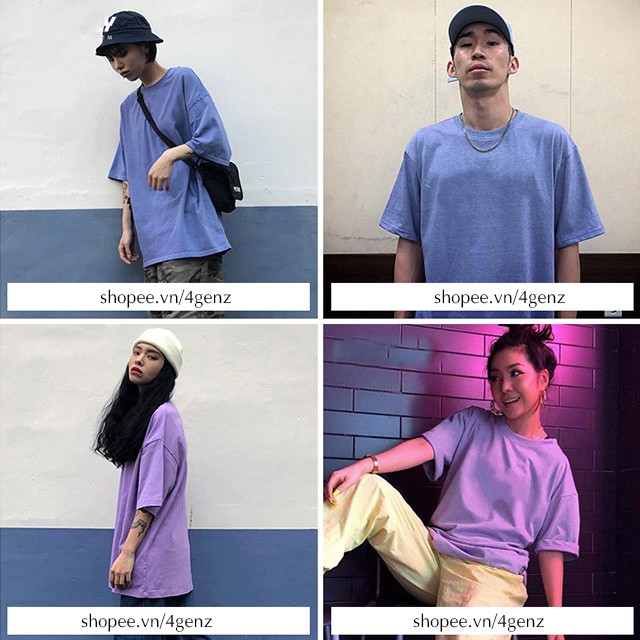 Áo phông nữ form rộng tay lỡ, áo thun trơn nam nữ unisex cổ tròn giá rẻ đẹp Quảng Châu