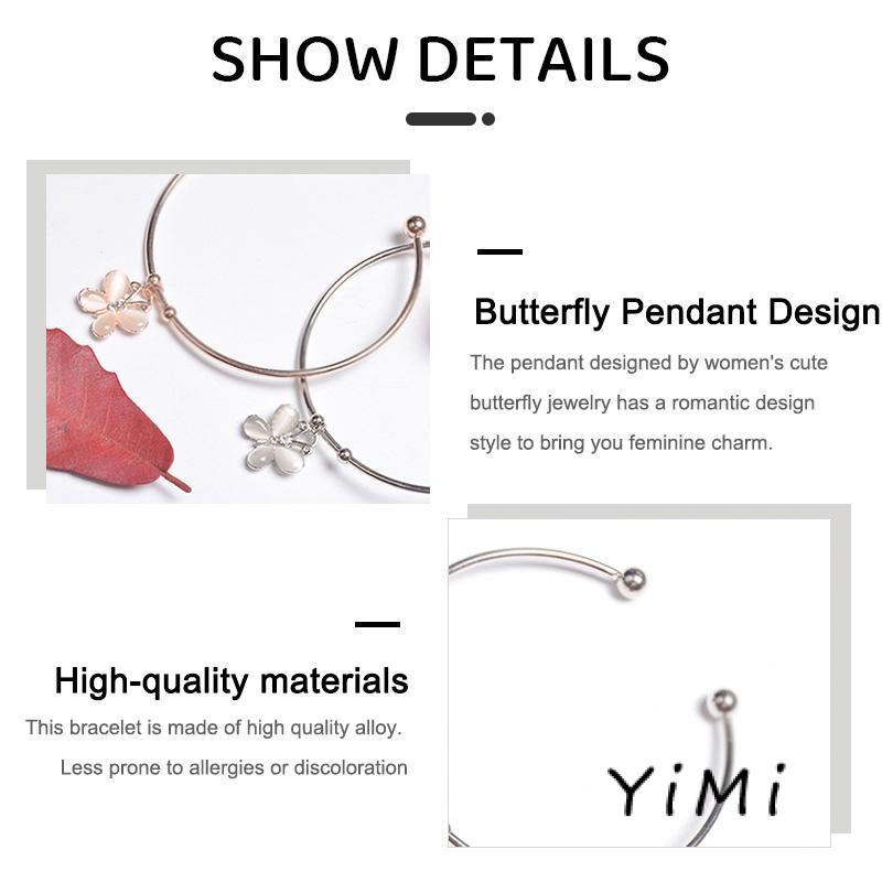 Vòng Tay Dây Xích Kép Mặt Hình Bướm Phong Cách Hàn Quốc Cổ Điển Cho Nữ