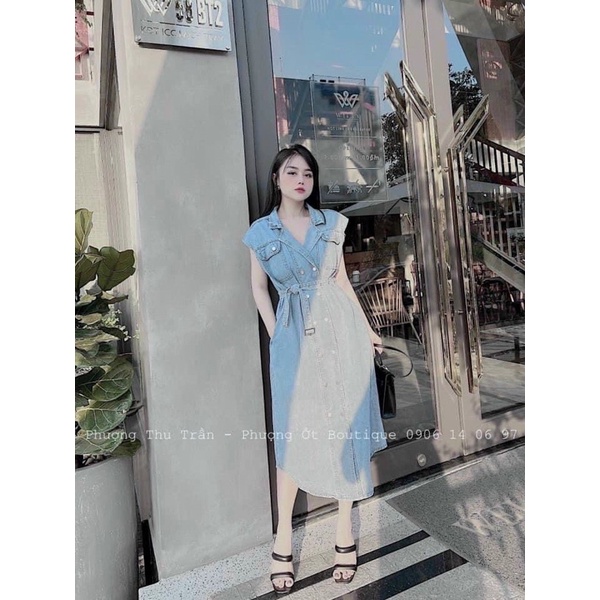 Váy bò dài kèm đai Minshop93