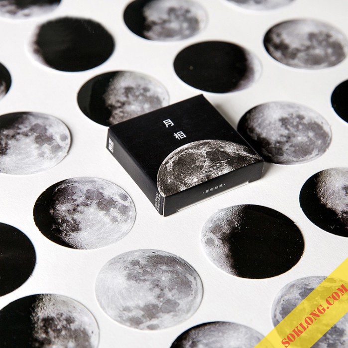 Bộ Sticker hình dán mặt trăng - Nhãn dán trang trí sổ, bưu thiệp, cốc đa năng Tuệ Minh