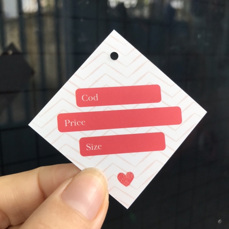 100 cái Tag Quần Áo, Mác Treo Quần Áo, Thẻ Treo Thời Trang Size 4,5x4,5cm Có Đục Lỗ , Chất Liệu C300 mẫu 3