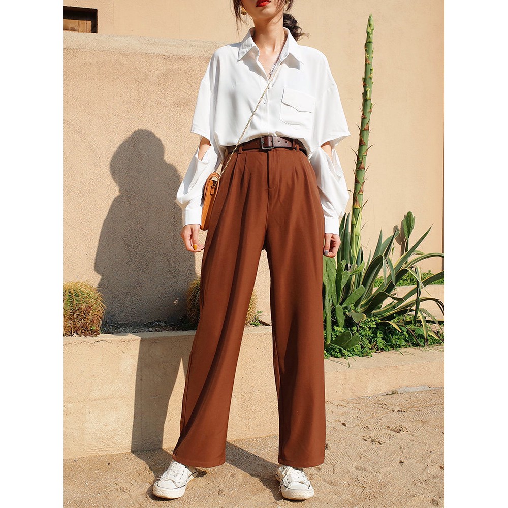 Quần tây ống rộng phong cách retro