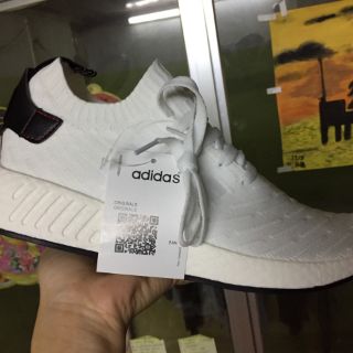 Giày NMD R2 Primeknit White Black