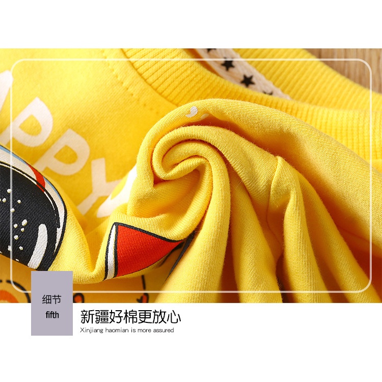 Áo nỉ da cá dài tay bé trai Áo sweater thu đông cho bé 2-8 tuổi