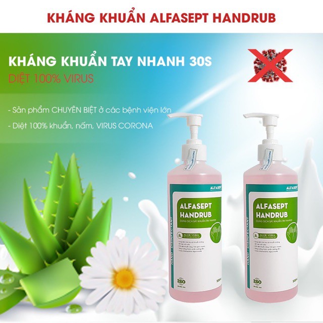 Dung dịch rửa tay khô ALFASEPT HANDRUB 500ml - sát khuẩn tay