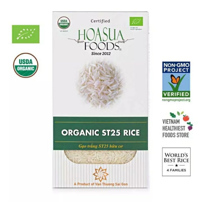 Gạo trắng hữu cơ ST25 Hoa Sữa 1kg