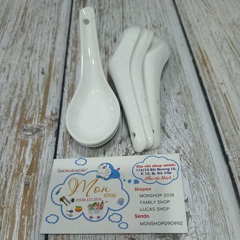10 Muỗng Sứ Trắng Giá Rẻ Như Hình 100%