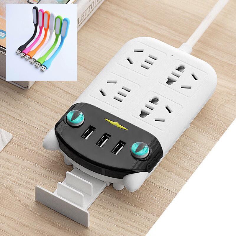 Ổ Cắm Điện Đa Năng 3 Cổng USB Hình Con Mèo Ngộ Nghĩnh