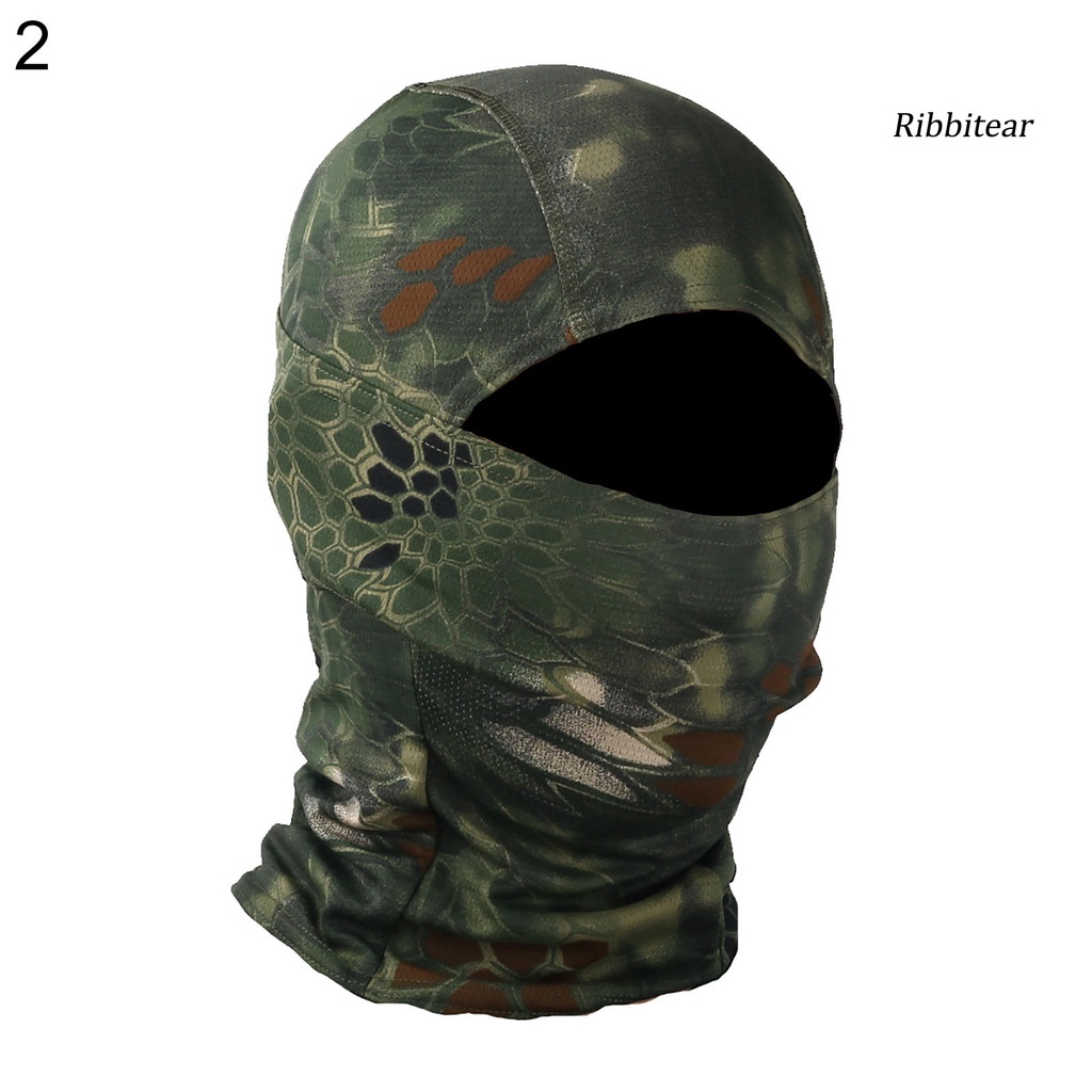 Mũ trùm đầu balaclava unisex che phủ mặt và toàn bộ gương mặt in họa tiết rằn ri dùng khi đi xe đạp ngoài trời