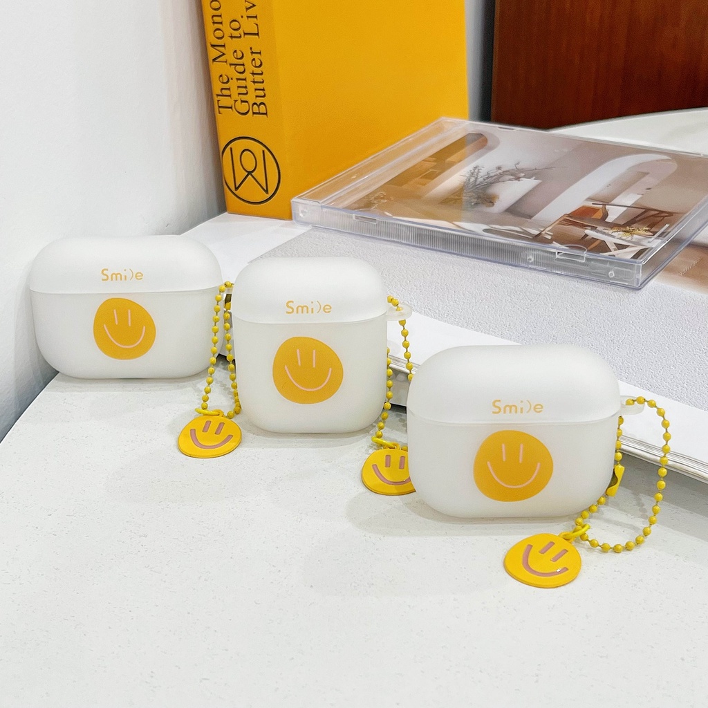 Vỏ Bảo Vệ Hộp Sạc Tai Nghe Airpods 3 Pro 2/ 3 Họa Tiết Hoạt Hình Mặt Cười Dễ Thương Chất Lượng Cao Ốp