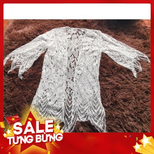 (Có Sẵn) Áo Khoác Ren Tay Lỡ Đi Biển Màu Trắng /Đen -Hàng nhập khẩu