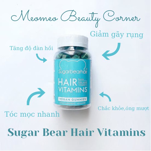 Kẹo dẻo mọc tóc Hair Flow Kẹo gấu SUGAR BEAR HAIR VITAMINS – 60 viên