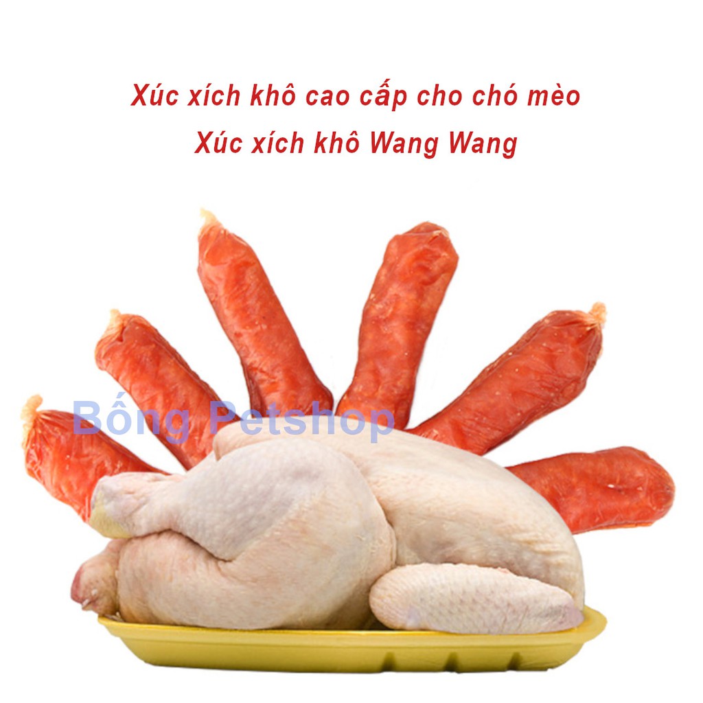Bánh thưởng, xúc xích cao cấp cho chó - Xúc xích khô Wang Wang hộp 200g