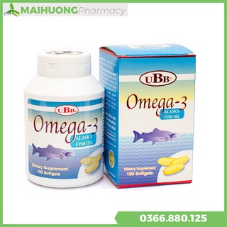 [Chính Hãng] Omega 3 UBB hộp 100 viên , Bổ sung các acid béo Omega - 3 gồm EPA và DHA.