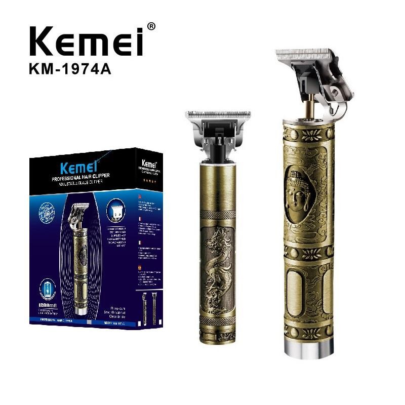 Tông đơ cắt tóc Kemei KM-1974A không dây với lưỡi dao chữ T 0mm