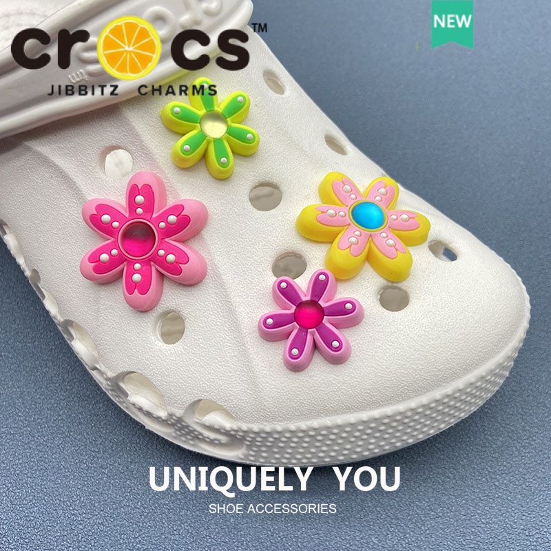 Khóa Cài Giày crocs Hình Hoa Nhiều Màu Sắc Thời Trang DIY